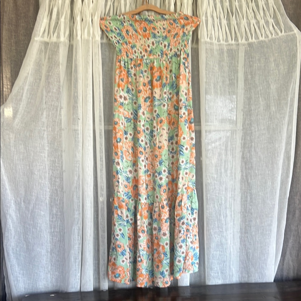 Cream Smocked Maxi Skirt Resort Wear